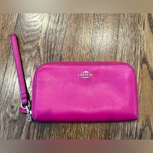 Coach double zip accordion wallet